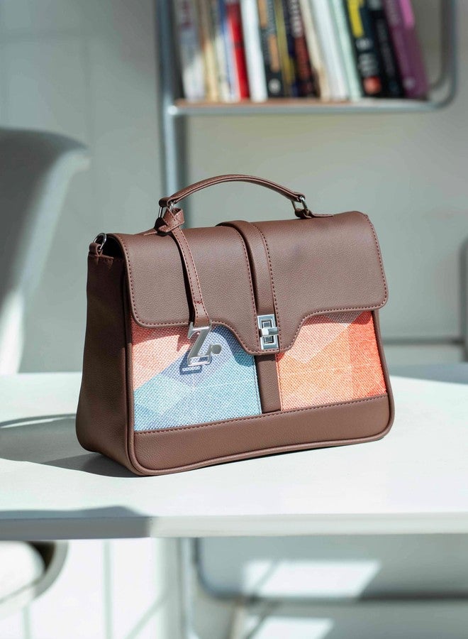 ZOUK حقيبة زوك كريتي سانون نيسا النسائية | حقيبة يد للمكتب والسفر | حقيبة يد بحزام كتف قابل للتعديل | حقيبة كتف أنيقة بمقبض علوي | جيو أوبتكس - Image 2